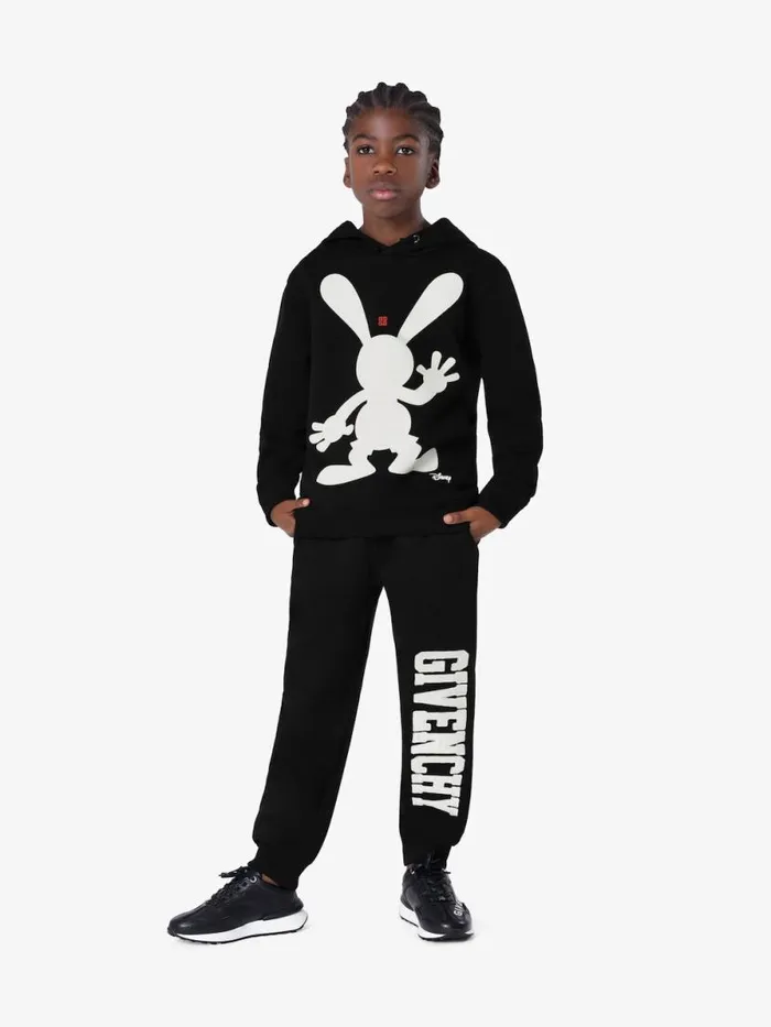 Men Boy 4 To 12 Years Givenchy Oswald Hoodie In Fleece Black