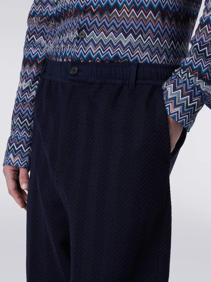 Men Classic Cotton And Viscose Zigzag Trousers Multicoloured Missoni Trousers Men Classic Cotton And Viscose Zigzag Trousers Multicoloured Missoni Trousers