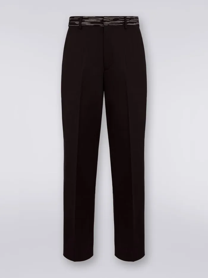 Men Cotton Trousers With Slub Inserts Black and White Missoni Trousers