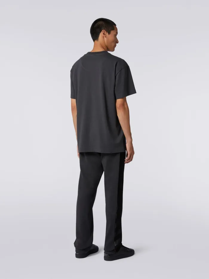 Men CrewNeck Cotton TShirt With Logo In Collaboration With Mike Maignan Grey Missoni Polos and Tshirts