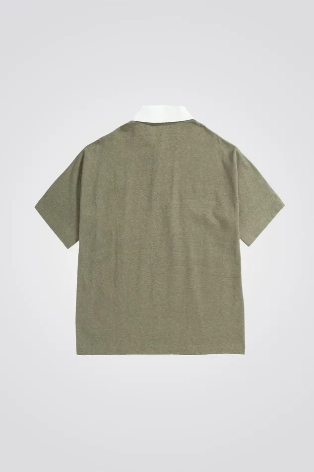 Men Espen Loose Printed SS Polo Sediment Green Norse Projects TShirts
