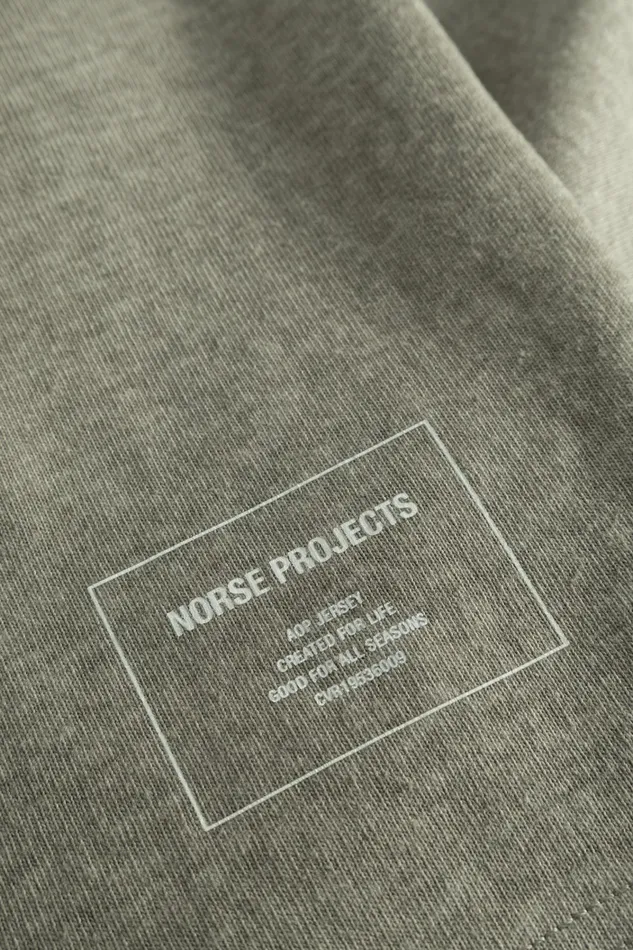 Men Espen Loose Printed SS Polo Sediment Green Norse Projects TShirts