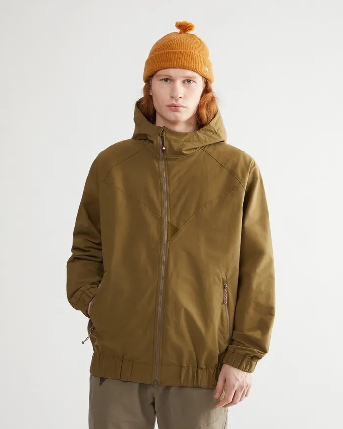 Men Hjuke Hooded Jacket Olive Klttermusen Wind Resistant Jackets