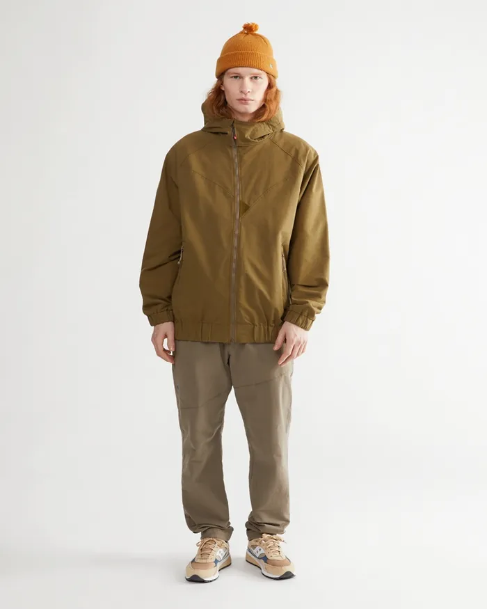 Men Hjuke Hooded Jacket Olive Klttermusen Wind Resistant Jackets