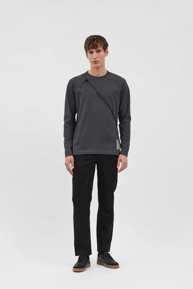 Men Holger Tab Series Reflective LS Battleship Grey Norse Projects TShirts