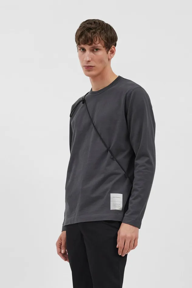 Men Holger Tab Series Reflective LS Battleship Grey Norse Projects TShirts