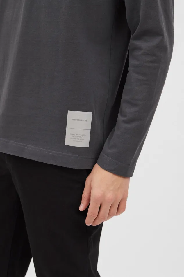 Men Holger Tab Series Reflective LS Battleship Grey Norse Projects TShirts