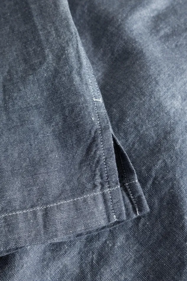 Men Ivan Relaxed Cotton Linen SS Shirt Dark Navy Norse Projects Shirting