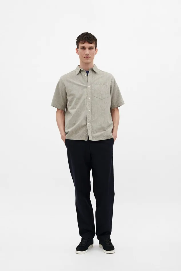 Men Ivan Relaxed Cotton Linen SS Shirt Ivy Green Norse Projects Shirting