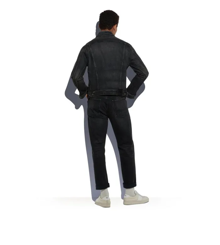 Men Jeans Tom Ford Japanese Selvedge Slim Fit Denim Black