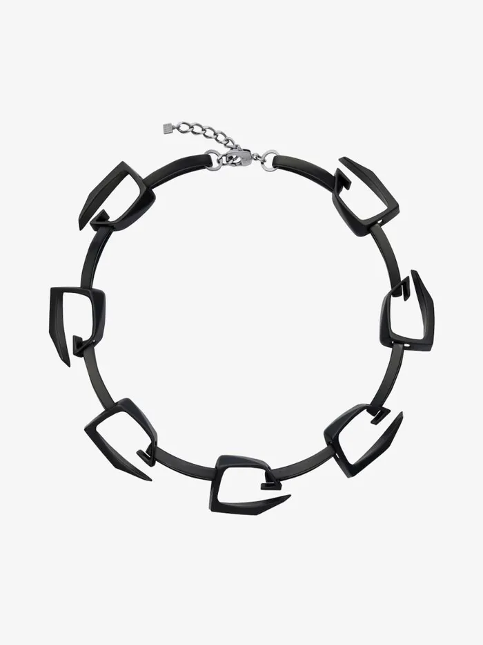 Men Jewelry Givenchy Large Giv Cut Necklace In Metal And Enamel Black Men Jewelry Givenchy Large Giv Cut Necklace In Metal And Enamel Black