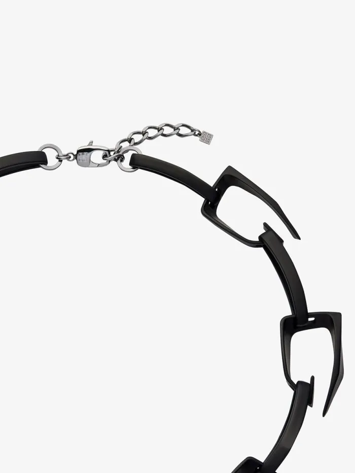 Men Jewelry Givenchy Large Giv Cut Necklace In Metal And Enamel Black Men Jewelry Givenchy Large Giv Cut Necklace In Metal And Enamel Black