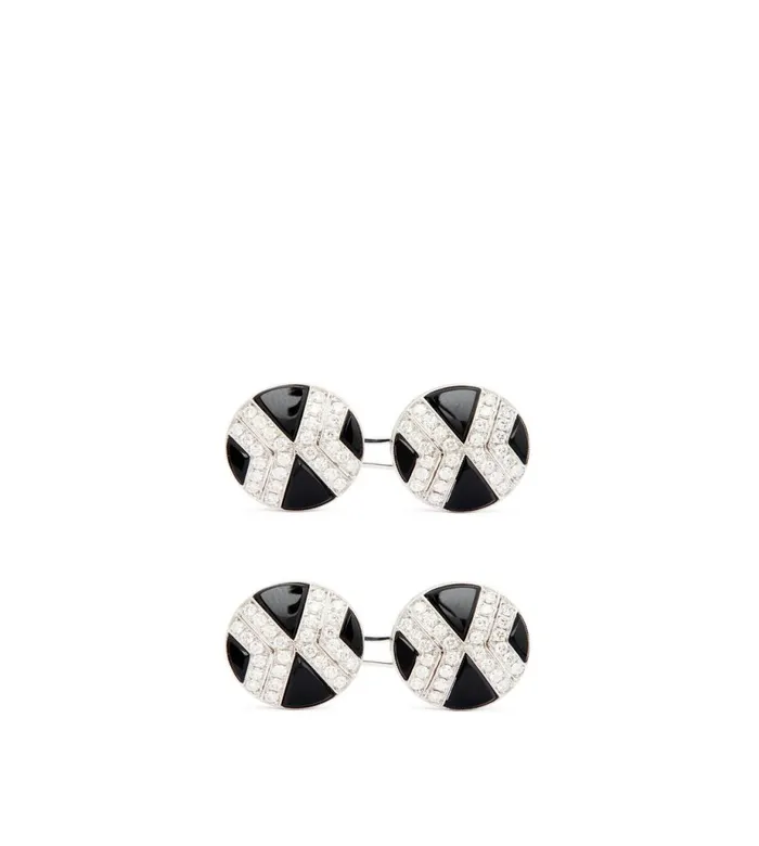 Men Jewelry Tom Ford Diamond Round Cufflinks White Gold Men Jewelry Tom Ford Diamond Round Cufflinks White Gold