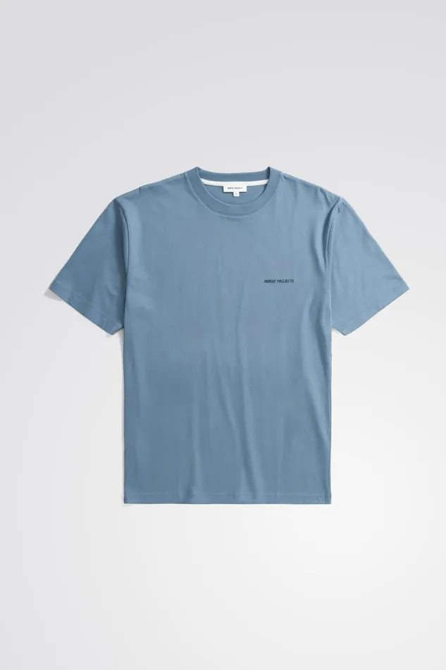 Men Johannes Logo Tshirt Fog Blue Norse Projects TShirts