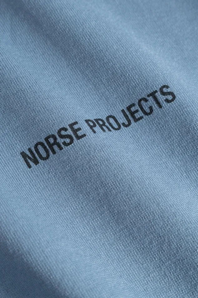 Men Johannes Logo Tshirt Fog Blue Norse Projects TShirts