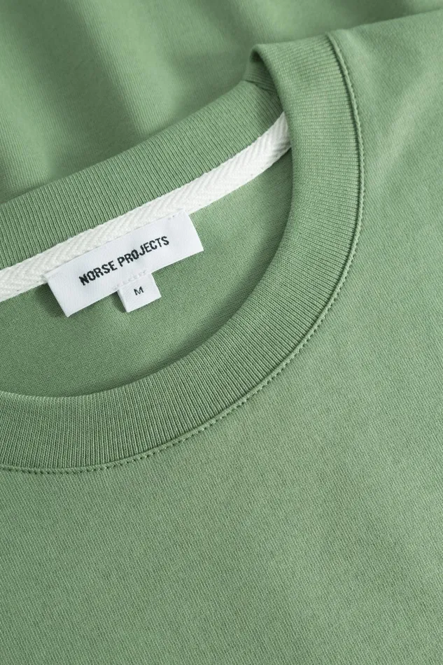 Men Johannes Logo Tshirt Linden Green Norse Projects TShirts