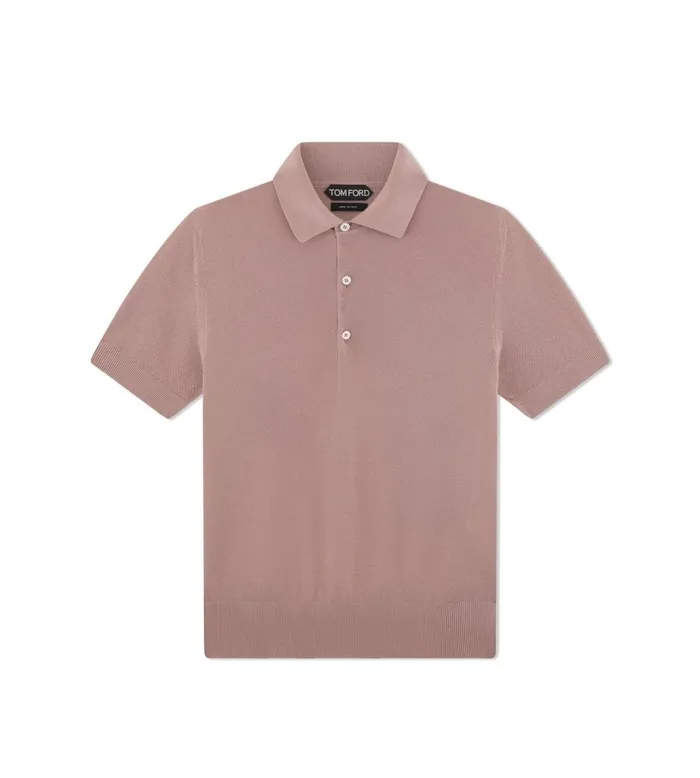 Men Knitwear Tom Ford Silk Cotton Piquet Polo