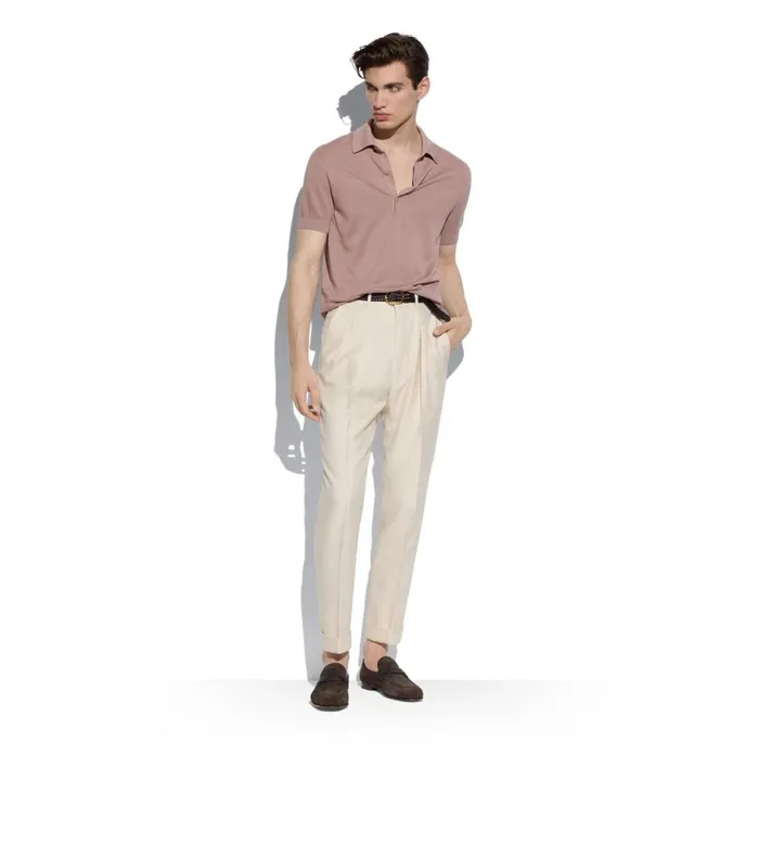 Men Knitwear Tom Ford Silk Cotton Piquet Polo Men Knitwear Tom Ford Silk Cotton Piquet Polo