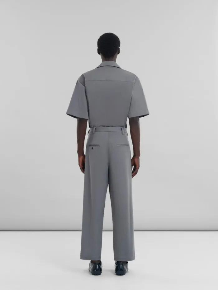 Men Marni Pants Gray Gabardine Classic Trousers