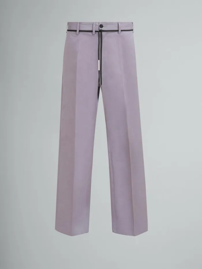 Men Marni Pants Grey Organic Gabardine Chinos