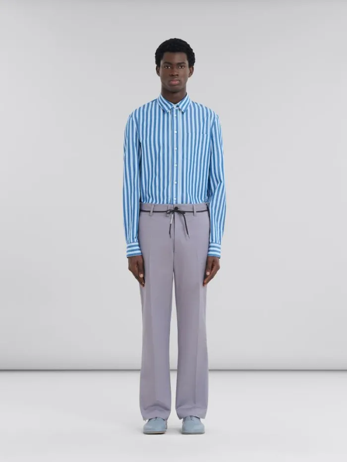 Men Marni Pants Grey Organic Gabardine Chinos