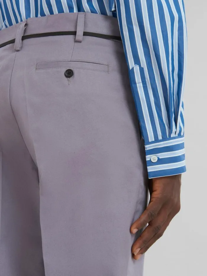 Men Marni Pants Grey Organic Gabardine Chinos
