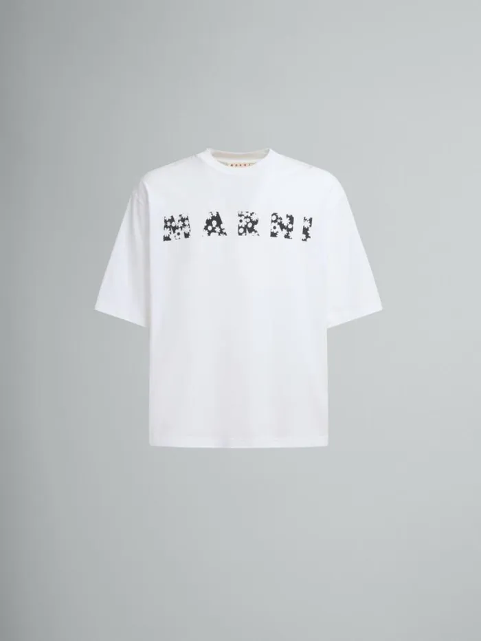 Men Marni Tops and Tshirts Black TShirt With Pop Fields Marni Logo