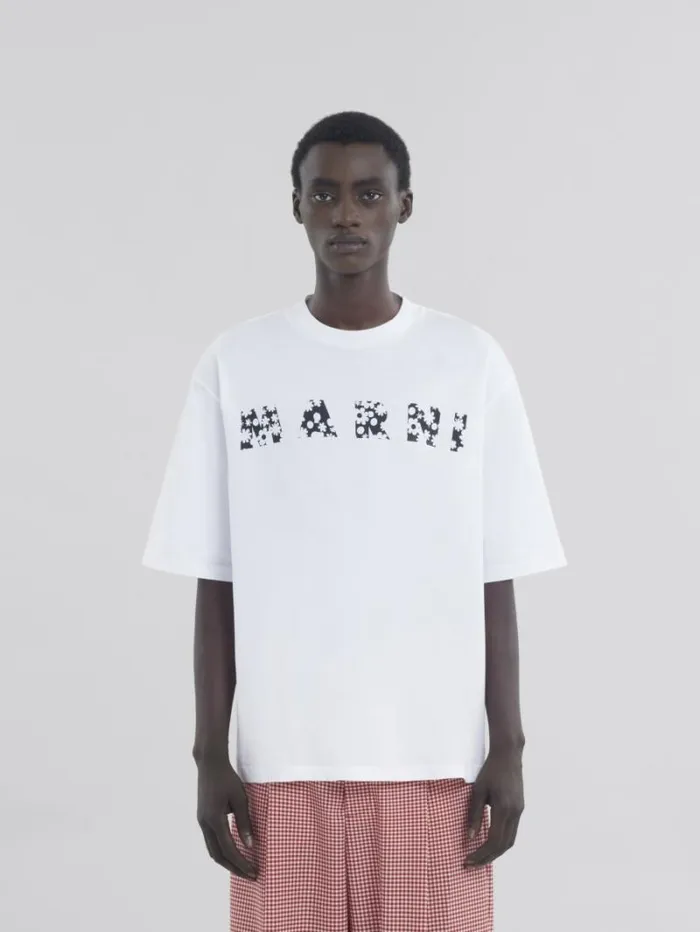 Men Marni Tops and Tshirts Black TShirt With Pop Fields Marni Logo