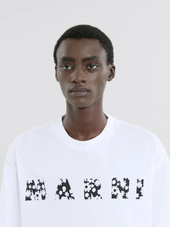 Men Marni Tops and Tshirts Black TShirt With Pop Fields Marni Logo