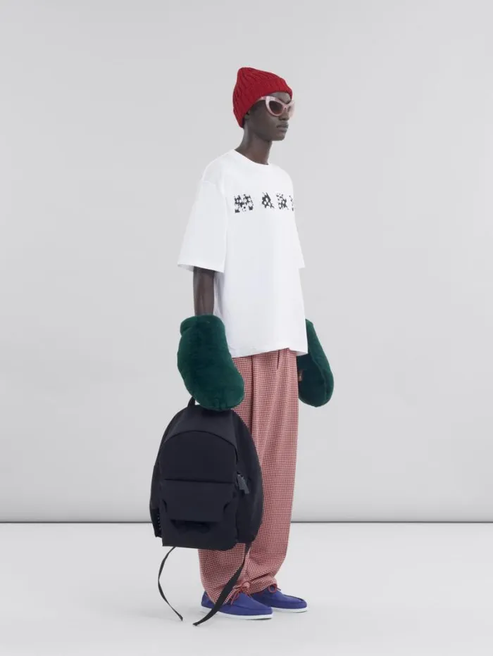 Men Marni Tops and Tshirts Black TShirt With Pop Fields Marni Logo