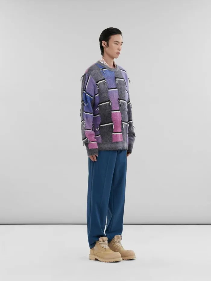 Men Marni Tops and Tshirts Pink Poplin Bowling Shirt With Landscapes Print
