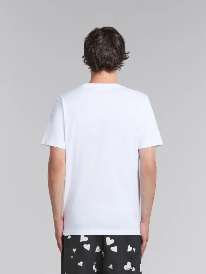 Men Marni Tops and Tshirts White Organic Cotton TShirt With Marni Patch