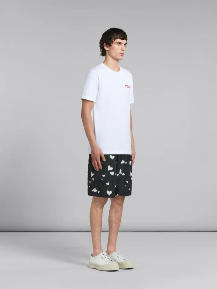 Men Marni Tops and Tshirts White Organic Cotton TShirt With Marni Patch