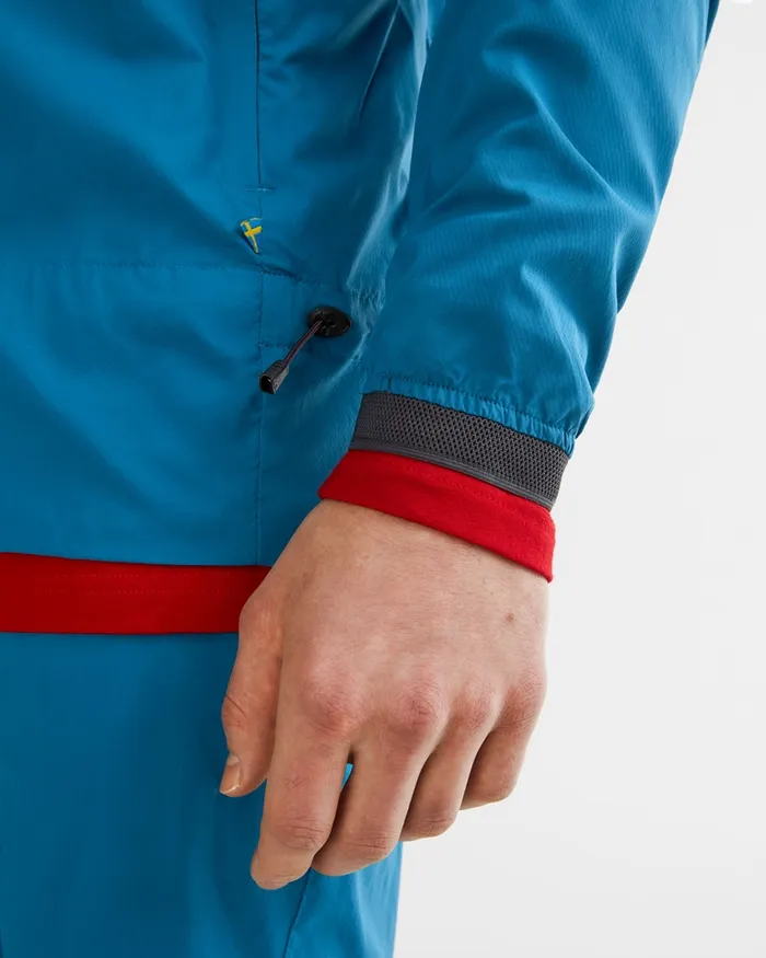 Men Nal Windbreaker Jacket Blue Sapphire Klttermusen Wind Resistant Jackets