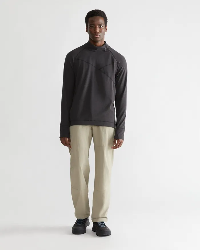 Men Njorun Crew Zip Raven Klttermusen Fleeces and Sweaters