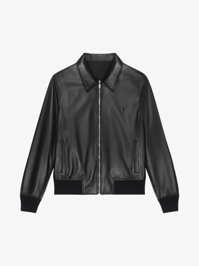 Men Outerwear and Blousons Givenchy Reversible Bomber Jacket In Leather Black