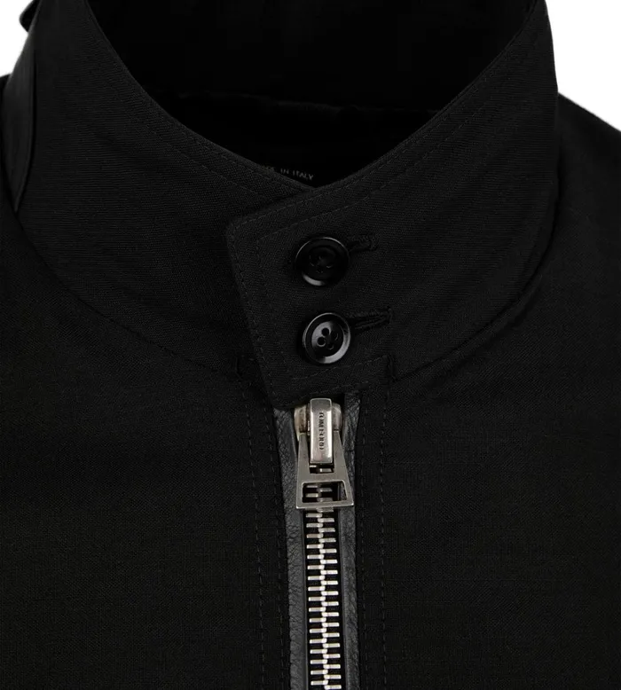 Men Outerwear Tom Ford British Mohair Self Rib Harrington Black Men Outerwear Tom Ford British Mohair Self Rib Harrington Black