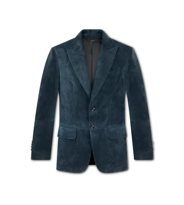 Men Outerwear Tom Ford Cashmere Suede Sartorial Blazer Petrol