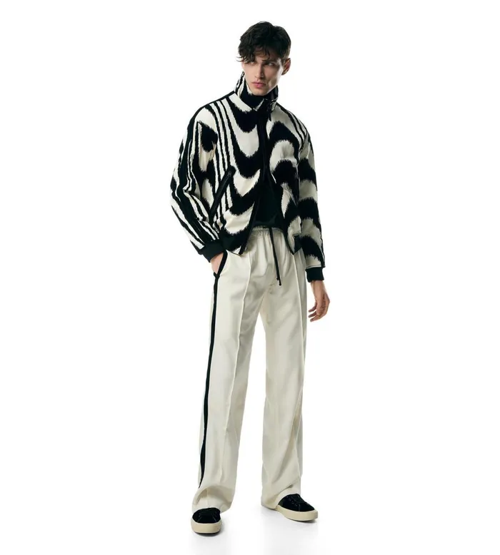 Men Outerwear Tom Ford Flocked Wave Funnel Track Top
