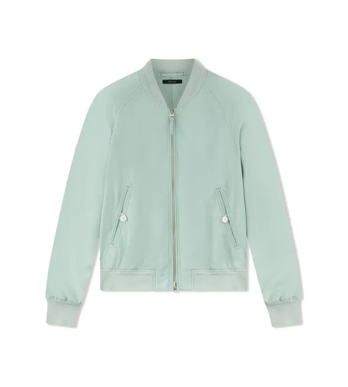 Men Outerwear Tom Ford Silk Habotai Raglan Bomber Iced Pistachio