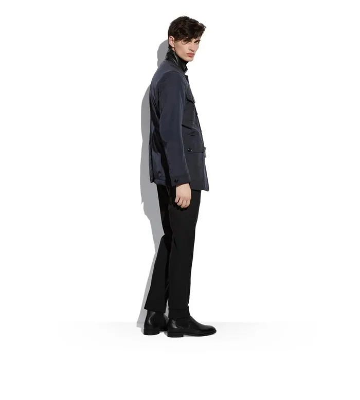 Men Outerwear Tom Ford Techno LightFill Military Jacket Navy Men Outerwear Tom Ford Techno LightFill Military Jacket Navy