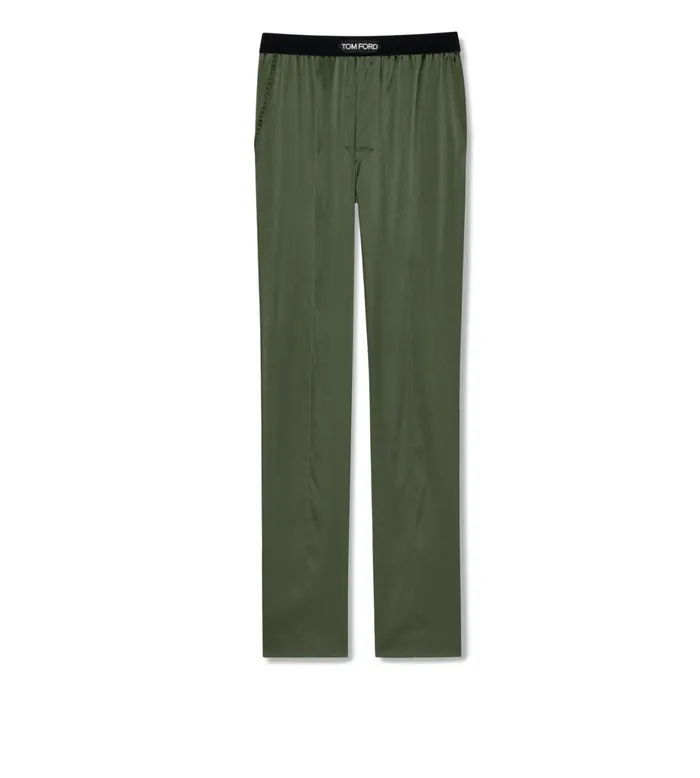 Men PAJAMA PANTS and LONG JOHNS Tom Ford Silk Pajama Pants Deep Military
