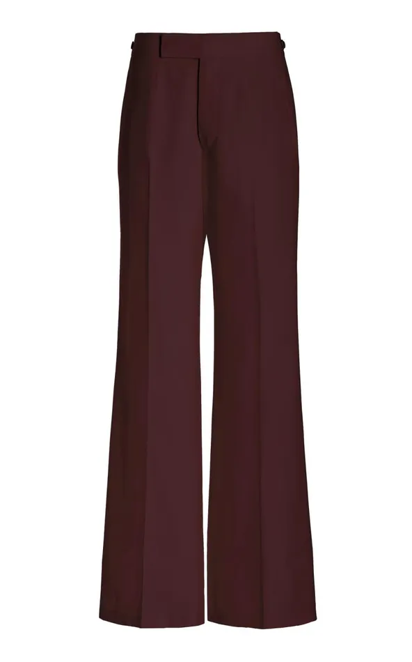Men Pants Gabriela Hearst Vista Pant In Deep Bordeaux Virgin Wool Twill