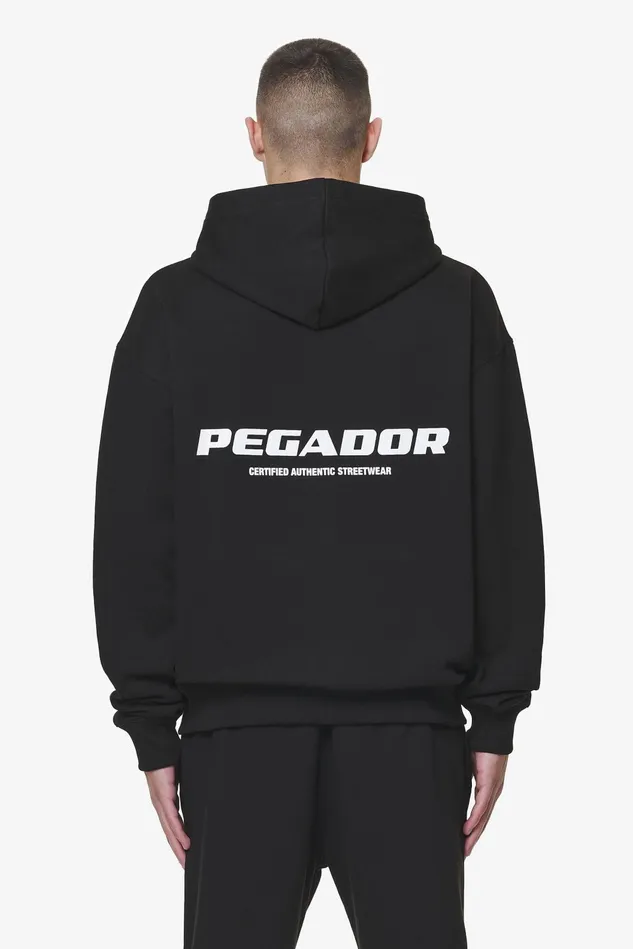 Men Pegador Hoodies Colne Logo Oversized Sweat Jacket Black