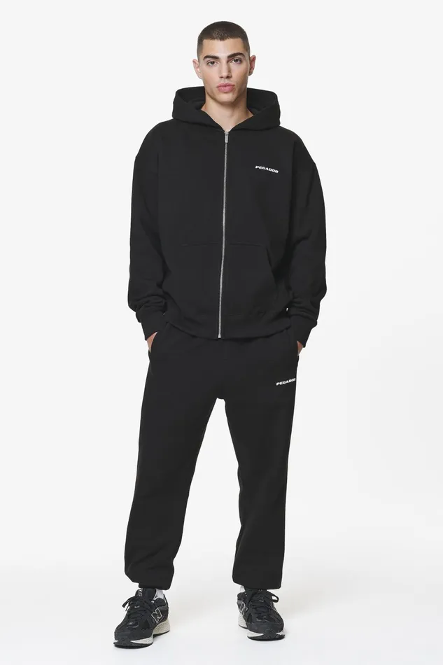 Men Pegador Hoodies Colne Logo Oversized Sweat Jacket Black Men Pegador Hoodies Colne Logo Oversized Sweat Jacket Black