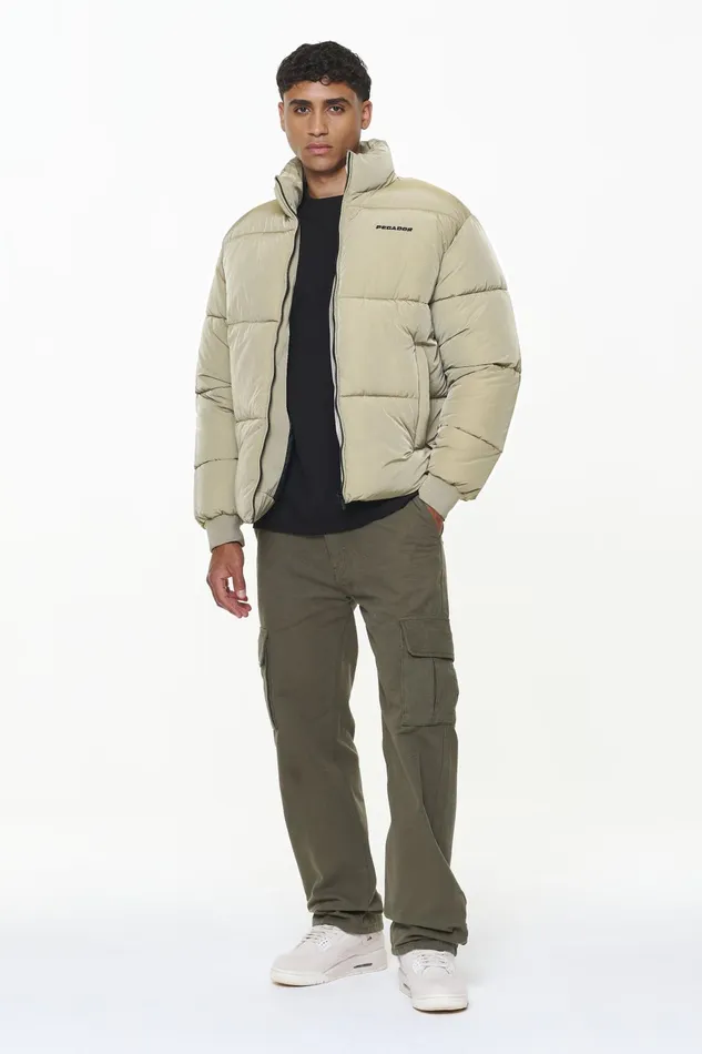 Men Pegador Jacken Solin Crushed Puffer Jacket Mud Beige Men Pegador Jacken Solin Crushed Puffer Jacket Mud Beige