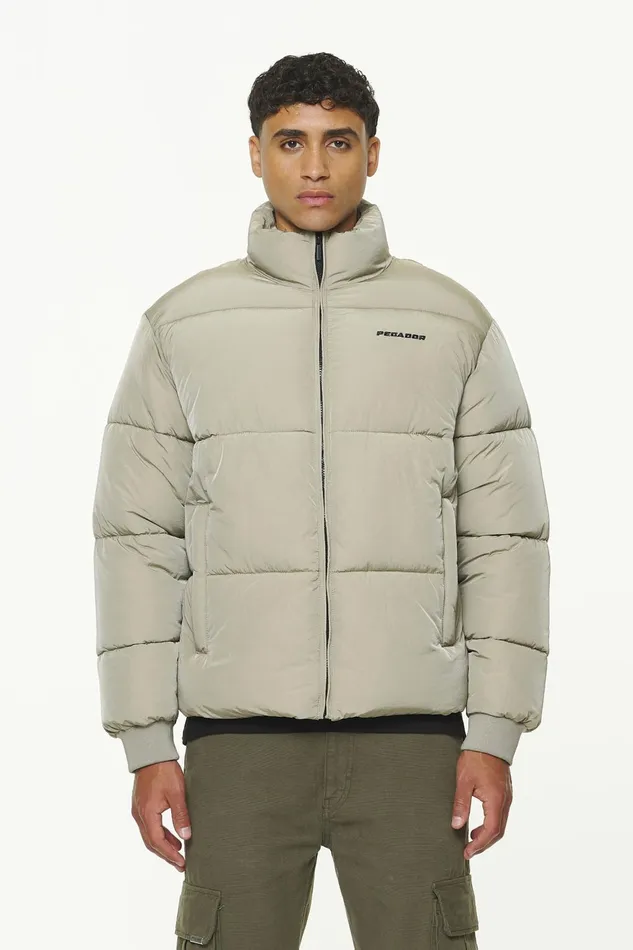 Men Pegador Jacken Solin Crushed Puffer Jacket Mud Beige Men Pegador Jacken Solin Crushed Puffer Jacket Mud Beige