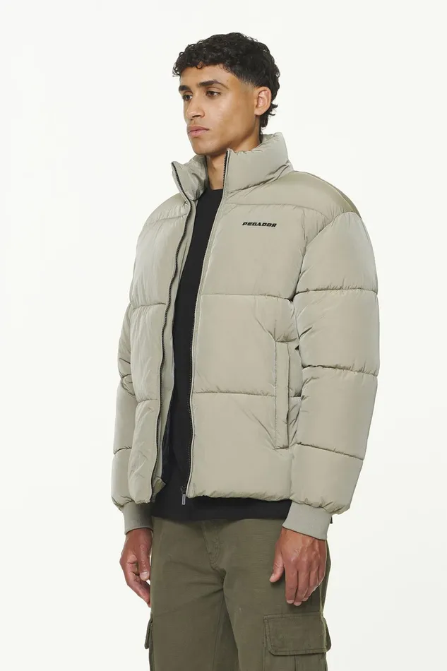 Men Pegador Jacken Solin Crushed Puffer Jacket Mud Beige Men Pegador Jacken Solin Crushed Puffer Jacket Mud Beige