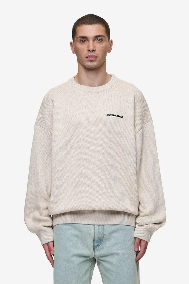 Men Pegador Knitwear Logo Oversized Knit Sweater Light Beige