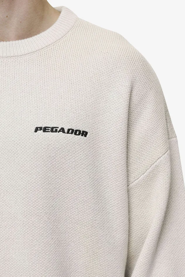 Men Pegador Knitwear Logo Oversized Knit Sweater Light Beige Men Pegador Knitwear Logo Oversized Knit Sweater Light Beige